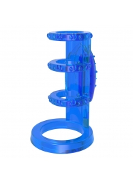 Синяя насадка-клетка с вибрацией Vibrating Cock Cage - 7,6 см. - Chisa - #SOTBIT_REGIONS_UF_V_REGION_NAME# купить с доставкой