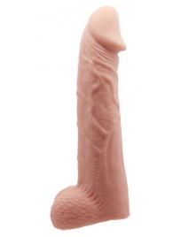 Телесная реалистичная насадка-удлинитель на пенис - 21 см. - Baile - в Абакане купить с доставкой