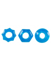 Набор из 3 голубых эрекционных колец Stretchy Cock Ring - Orion - в Абакане купить с доставкой
