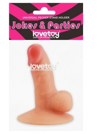 Телесный пенис-сувенир Universal Pecker Stand Holder - Lovetoy - купить с доставкой в Абакане