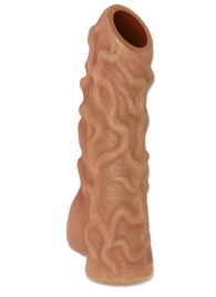 Телесная насадка с венками и открытой головкой Nude Sleeve M - 12 см. - KOKOS - #SOTBIT_REGIONS_UF_V_REGION_NAME# купить с доставкой