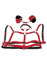 Красный комплект БДСМ-аксессуаров Harness Set - Orion - купить с доставкой #SOTBIT_REGIONS_UF_V_REGION_NAME#
