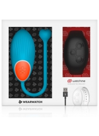 Голубое виброяйцо с черным пультом-часами Wearwatch Egg Wireless Watchme - DreamLove
