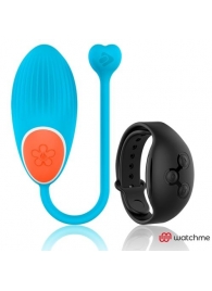 Голубое виброяйцо с черным пультом-часами Wearwatch Egg Wireless Watchme - DreamLove