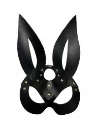 Черная кожаная маска зайки Miss Bunny - БДСМ Арсенал - купить с доставкой в Абакане