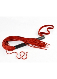 Красная велюровая плеть MIX с черной рукоятью - 47 см. - Sitabella - купить с доставкой в Абакане