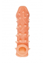 Телесная закрытая насадка с пупырышками Cock Sleeve Size M - 15,6 см. - KOKOS - в Абакане купить с доставкой
