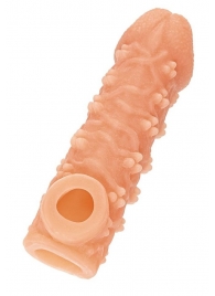 Телесная закрытая насадка с пучками шишечек Cock Sleeve Size S - 13,8 см. - KOKOS - в Абакане купить с доставкой