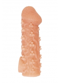 Телесная закрытая насадка с пучками шишечек Cock Sleeve Size L - 17,6 см. - KOKOS - в Абакане купить с доставкой