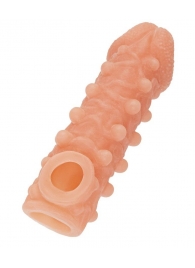 Телесная закрытая насадка с шариками Cock Sleeve Size S - 13,8 см. - KOKOS - в Абакане купить с доставкой