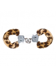 Наручники с леопардовым мехом Furry Fun Cuffs Leopard - Toy Joy - купить с доставкой в Абакане