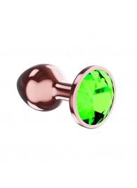 Пробка цвета розового золота с лаймовым кристаллом Diamond Emerald Shine S - 7,2 см. - Lola Games - купить с доставкой в Абакане