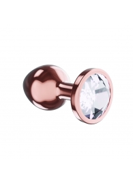 Пробка цвета розового золота с прозрачным кристаллом Diamond Moonstone Shine S - 7,2 см. - Lola Games - купить с доставкой в Абакане