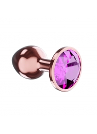 Пробка цвета розового золота с лиловым кристаллом Diamond Quartz Shine L - 8,3 см. - Lola Games - купить с доставкой в Абакане