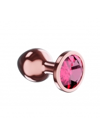 Пробка цвета розового золота с малиновым кристаллом Diamond Ruby Shine S - 7,2 см. - Lola Games - купить с доставкой в Абакане