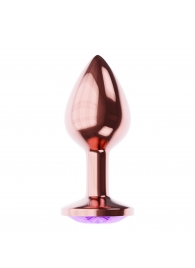 Пробка цвета розового золота с фиолетовым кристаллом Diamond Amethyst Shine L - 8,3 см. - Lola Games - купить с доставкой в Абакане