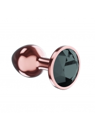 Пробка цвета розового золота с черным кристаллом Diamond Jet Shine L - 8,3 см. - Lola Games - купить с доставкой в Абакане
