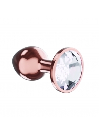 Пробка цвета розового золота с прозрачным кристаллом Diamond Moonstone Shine L - 8,3 см. - Lola Games - купить с доставкой в Абакане