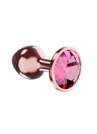 Пробка цвета розового золота с малиновым кристаллом Diamond Ruby Shine L - 8,3 см. - Lola Games - купить с доставкой в Абакане