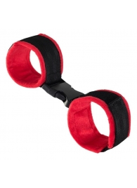 Красно-черные велюровые наручники Anonymo - ToyFa - купить с доставкой в Абакане
