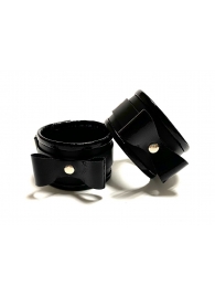 Черные наручники с бантиками из эко-кожи - БДСМ Арсенал - купить с доставкой в Абакане