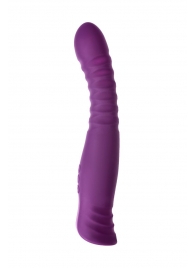 Фиолетовый гибкий вибратор Lupin с ребрышками - 22 см. - ToyFa