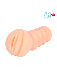 Телесный мастурбатор-вагина с комплектом эрекционных колец - Bior toys - в Абакане купить с доставкой