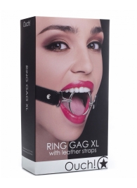 Расширяющий кляп Ring Gag XL с чёрными ремешками - Shots Media BV - купить с доставкой в Абакане