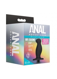 Черный анальный вибромассажёр Silicone Vibrating Prostate Massager 02 - 10,8 см. - Blush Novelties - в Абакане купить с доставкой