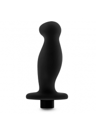 Черный анальный вибромассажёр Silicone Vibrating Prostate Massager 02 - 10,8 см. - Blush Novelties - в Абакане купить с доставкой