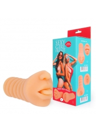 Телесный мастурбатор-ротик с высунутым язычком - Bior toys - в Абакане купить с доставкой