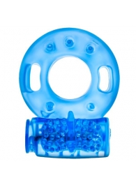 Голубое эрекционное виброкольцо Reusable Cock Ring - Blush Novelties - в Абакане купить с доставкой