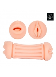 Двусторонний мастурбатор - ротик и вагина - Bior toys - в Абакане купить с доставкой
