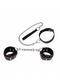 БДСМ-набор с сердечками: ошейник и наручники - Джага-Джага - купить с доставкой в Абакане