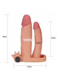 Телесная насадка-удлинитель на пенис с анальным стимулятором и вибропулей - Lovetoy - в Абакане купить с доставкой