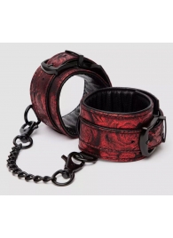 Красно-черные наручники Reversible Faux Leather Wrist Cuffs - Fifty Shades of Grey - купить с доставкой в Абакане