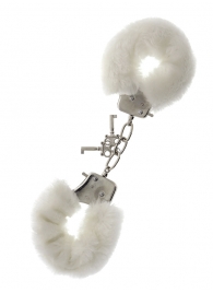 Металлические наручники с белой меховой опушкой METAL HANDCUFF WITH PLUSH WHITE - Dream Toys - купить с доставкой в Абакане