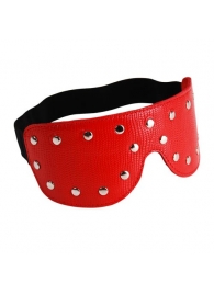 Красная кожаная маска на глаза с клёпками и велюровой подкладкой - Sitabella - купить с доставкой в Абакане