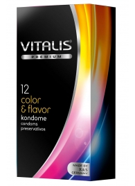 Цветные ароматизированные презервативы VITALIS PREMIUM color   flavor - 12 шт. - Vitalis - купить с доставкой в Абакане