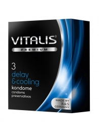 Презервативы VITALIS PREMIUM delay   cooling с охлаждающим эффектом - 3 шт. - Vitalis - купить с доставкой в Абакане
