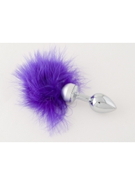 Малая анальная втулка с фиолетовой опушкой - 7 см. - ToyFa - купить с доставкой в Абакане