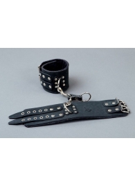 Широкие чёрные кожаные наручники - Подиум - купить с доставкой в Абакане