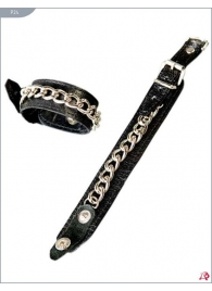 Декорированные цепочками узкие наручники - Подиум - купить с доставкой в Абакане