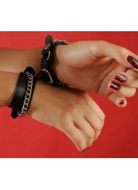 Декорированные цепочками узкие наручники - Подиум - купить с доставкой в Абакане