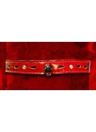 Декоративный красный ошейник со стразами и колечком - Подиум - купить с доставкой в Абакане