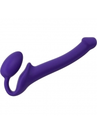 Фиолетовый безремневой страпон Silicone Bendable Strap-On - size S - Strap-on-me - купить с доставкой в Абакане