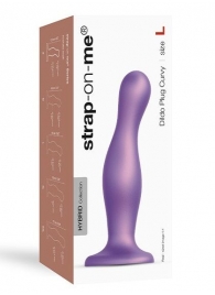 Фиолетовая насадка Strap-On-Me Dildo Plug Curvy size L - Strap-on-me - купить с доставкой в Абакане