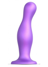 Фиолетовая насадка Strap-On-Me Dildo Plug Curvy size L - Strap-on-me - купить с доставкой в Абакане