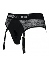 Черные трусики для насадок Diva Lingerie Harness - size S - Strap-on-me - купить с доставкой в Абакане