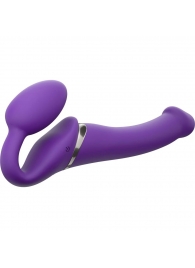 Фиолетовый безремневой вибрострапон Silicone Bendable Strap-On - size M - Strap-on-me - купить с доставкой #SOTBIT_REGIONS_UF_V_REGION_NAME#